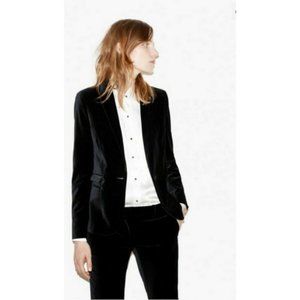The Kooples 2 piece Black Velvet Suit Blazer and Pants Womens Size FR38/US8